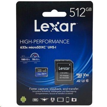 512GB Lexar® High-Performance 633x microSDXC™ UHS-I, up to 1
