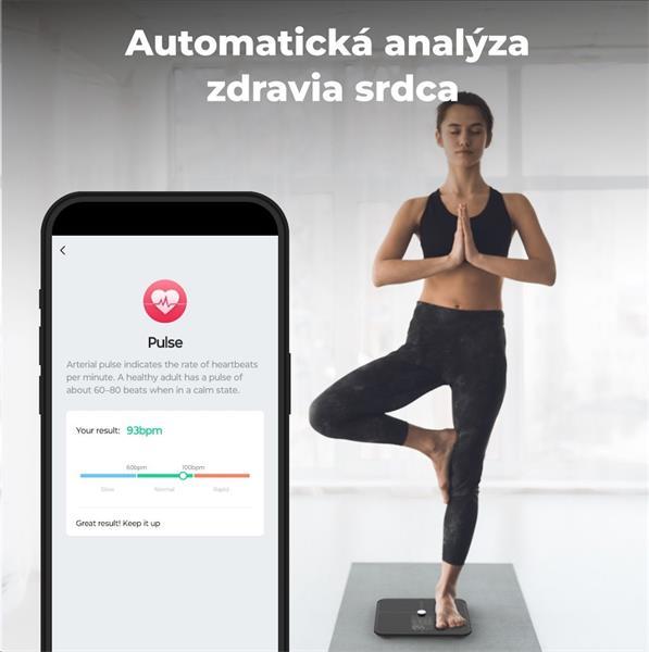 AENO Smart osobná váha ABS0002S, do 180kg, BMI, Srdcový tep,