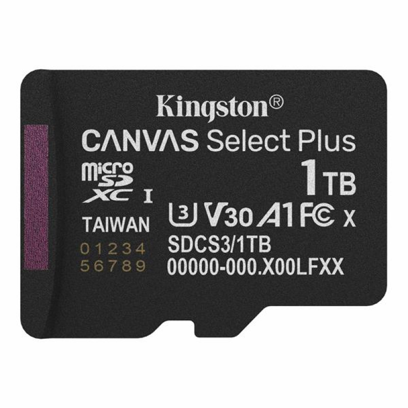 1 TB . microSDXC karta Kingston Canvas Select Plus U3, V30,