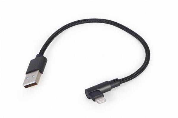Gembird kábel nabíjací Lightning 8-pin (M) 90° na USB 2.0 (M