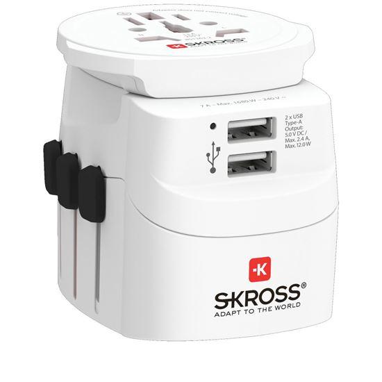 SKROSS cestovný adaptér PRO Light USB World, UK+USA+Austráli