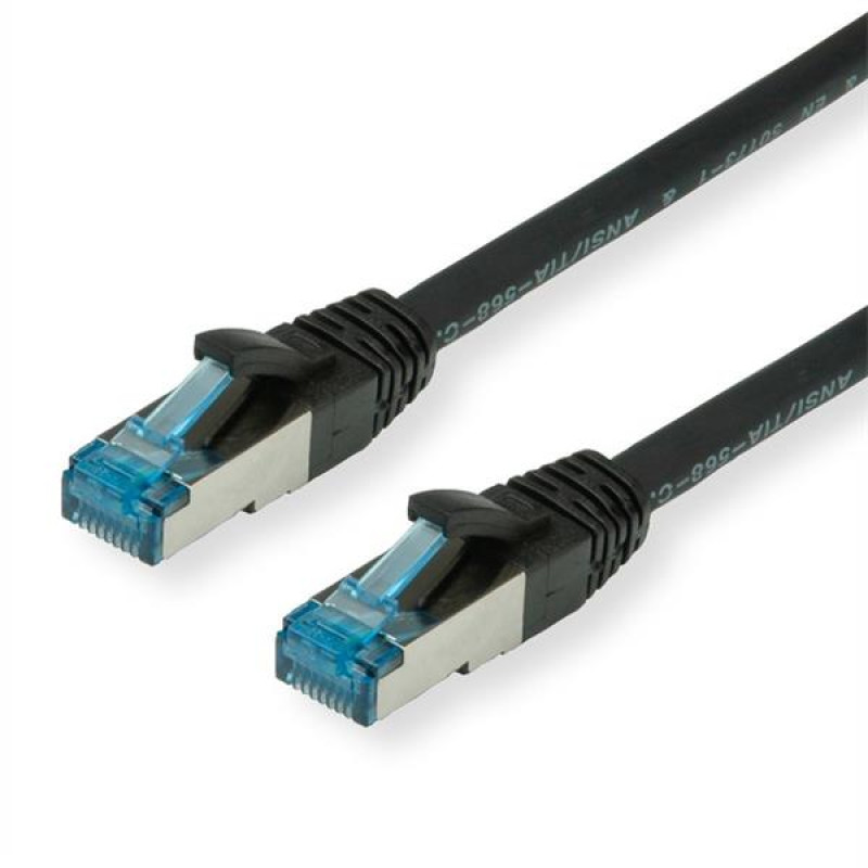 Value patch kábel Cat6A, STP, S/FTP (PiMF), 5m, čierny