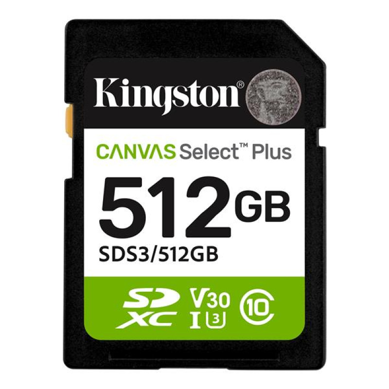 512 GB .SDXC karta Kingston Canvas Select Plus SD U3, V30 (r