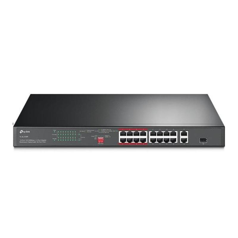 TP-LINK "16-Port 10/100Mbps + 2-Port Gigabit Rackmount Switc