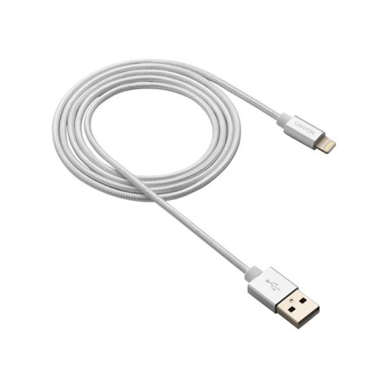 Canyon MFI-3, 1m prémiový opletený kábel Lightning/USB, MFI