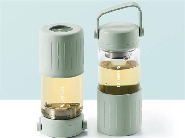 BUYDEEM Prenosná sklenená čajová fľaša 350 ml, model CD1008,