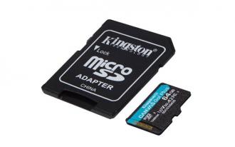 64 GB . microSDXC karta Kingston . Canvas Go Plus,s adaptéro