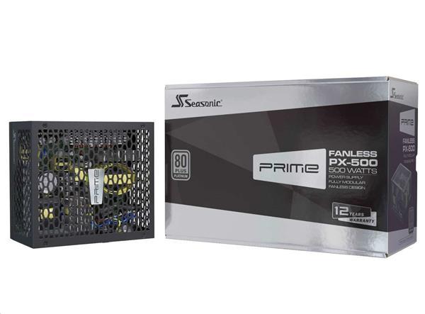 Zdroj 500W, Seasonis PRIME FANLESS PX-500 (SSR-500PL) 80+Pla