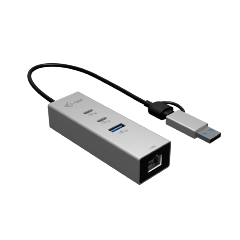 i-tec USB-C/USB-A Metal HUB 3 (2x USB-C, 1x USB-A) Port + 2.