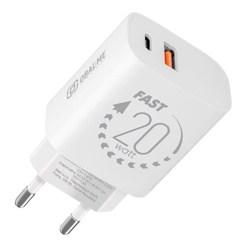 Samsung OBAL:ME Cestovná Nabíjačka USB-A + USB-C 20W White