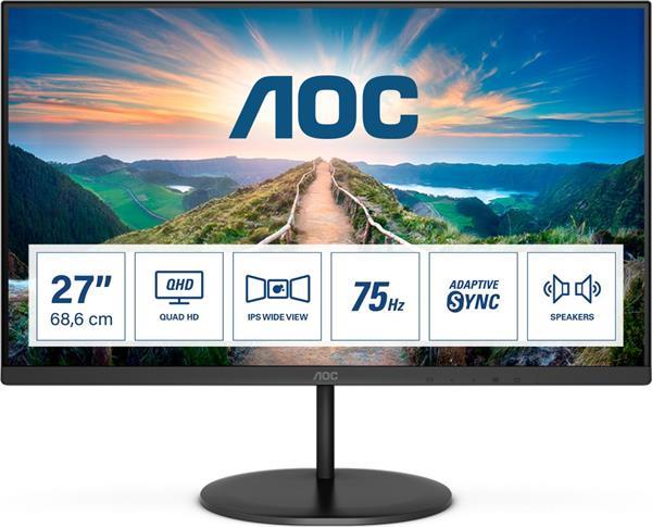 AOC Q27V4EA 27"W IPS LED 2560x1440 20 000 000:1 4ms 250cd HD