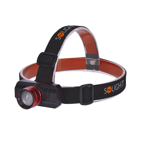 Solight LED čelové nabíjacie svietidlo, 3W, 150lm, zoom, Li-