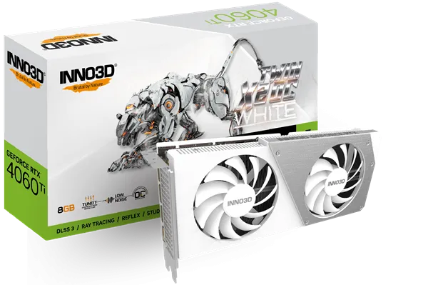 INNO3D GeForce RTX 4060 Ti Twin X2 OC WHITE 16GB/128bit, GDD