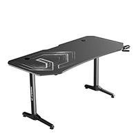 ULTRADESK Herný stôl FRAG XXL BLACK, 160 x 75 cm, 75 cm, držiak nápojov a slúchadiel