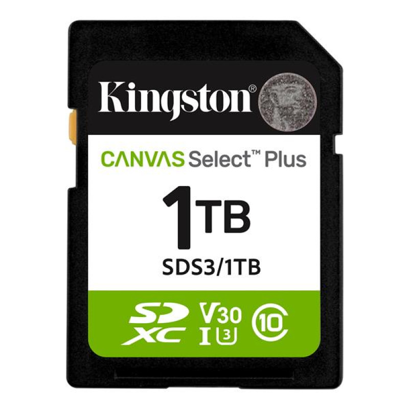 1 TB .SDXC karta Kingston Canvas Select Plus SD U3, V30 (r15