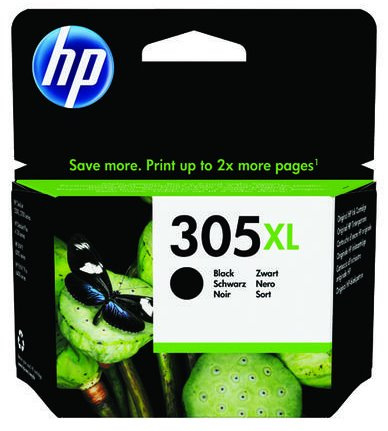 Čierna originálna atramentová kazeta HP 305XL s vysokou výťa