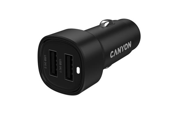 Canyon OnDrive 24, univerzálna autonabíjačka, 2x USB-A, výko