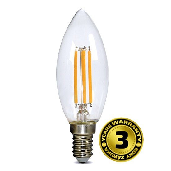 Solight LED žiarovka retro, sviečka 4W, E14, 3000K, 360°, 44