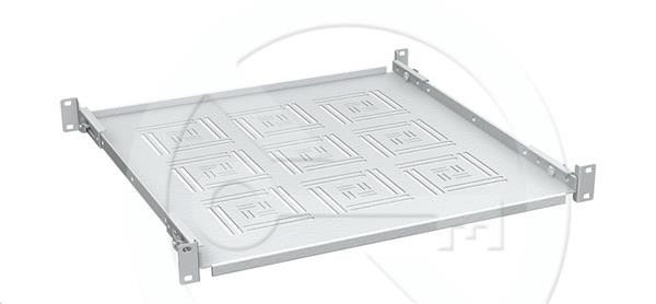 Solarix Polica 19" 1U 450mm pevná RAL 7035 úchyt na předne a