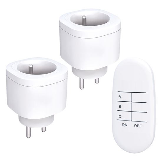 Solight diaľkovo ovládané zásuvky set 2 + 1, 2 zásuvky, 1 ov