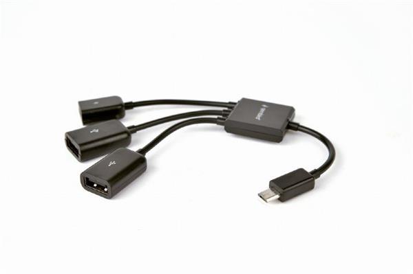 Gembird adaptér / hub OTG mobil 2 x USB 2.0 (F) + 1 x microU