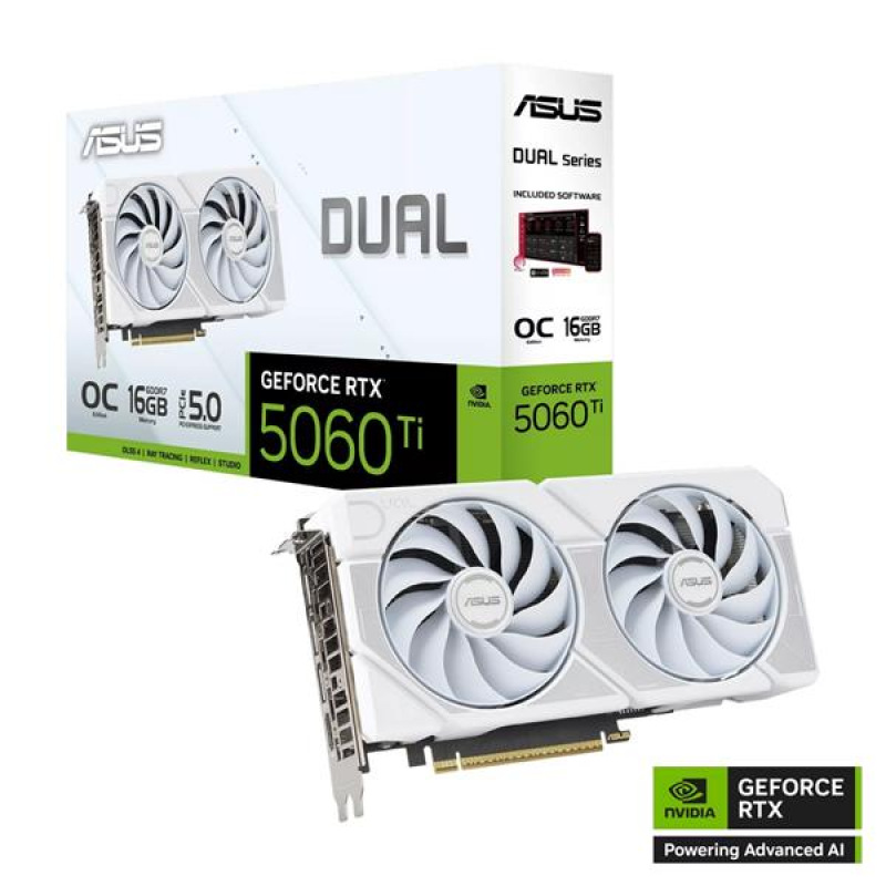 ASUS DUAL RTX5060TI WHITE OC 16GB/128-bit GDDR7 HDMI 3xDP