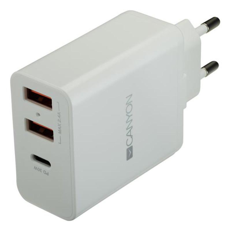 Canyon H-08, prémiová univerzálna nabíjačka do steny 30W, 2x