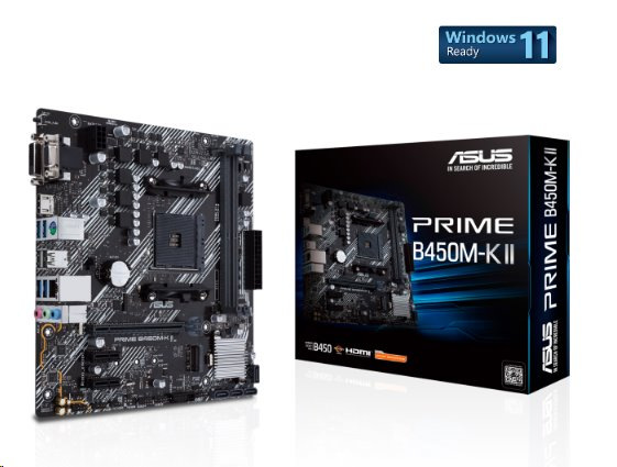 ASUS PRIME B450M-K II soc.AM4 B450 DDR4 mATX M.2 D-Sub DVI H