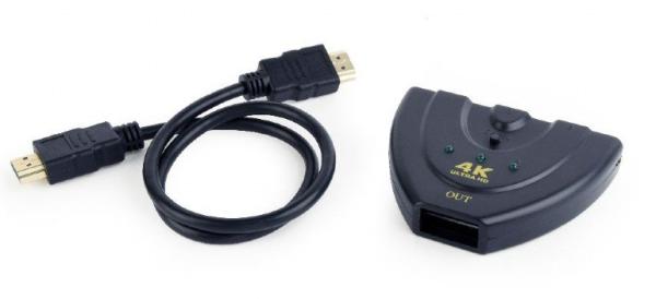 Gembird HDMI interface switch, 3 ports, s káblom