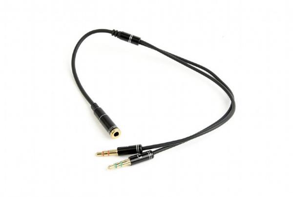 Gembird audio adaptér 3.5 mm 4-pin (F) na 2 x 3.5 mm stereo