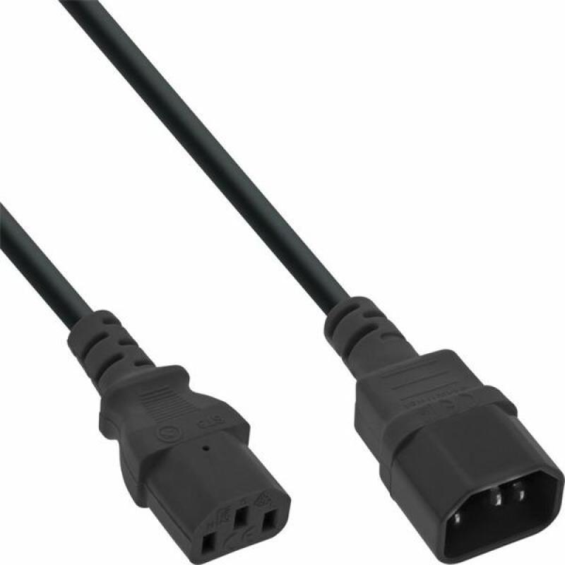 Kábel sieťový 230V predlžovací, C13 - C14, 2m, 1.00mm, 10A,