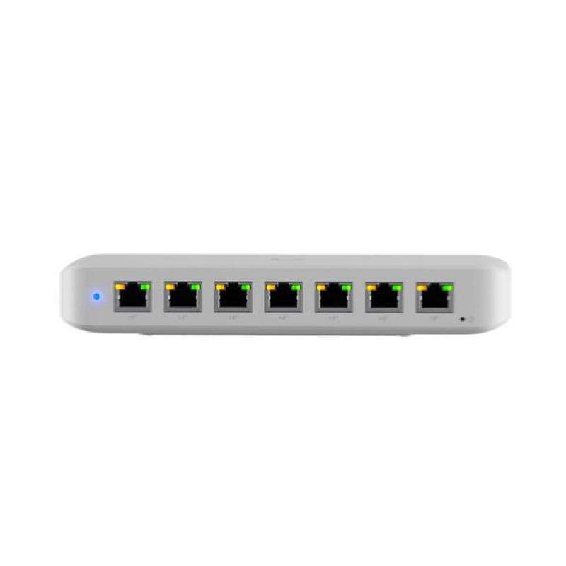 Ubiquiti A compact, Layer 2, 8-port GbE PoE switch with vers