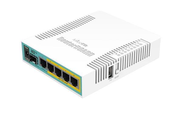 MIKROTIK RouterBOARD hEX PoE + L4 (800MHz; 128MB RAM, 5xGLAN