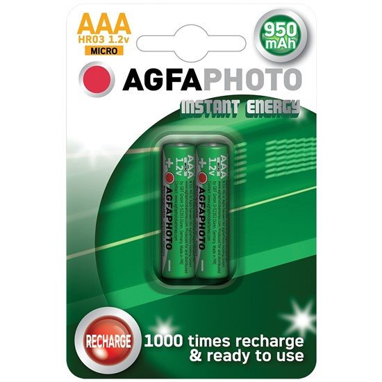 AgfaPhoto prednabité batérie 1.2V, AAA, 950mAh, blister 2ks