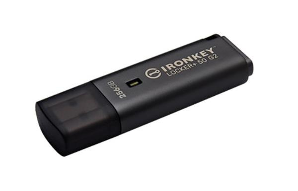 256 GB . USB 3.2 kľúč . Kingston IronKey Locker+ 50 G2, stri