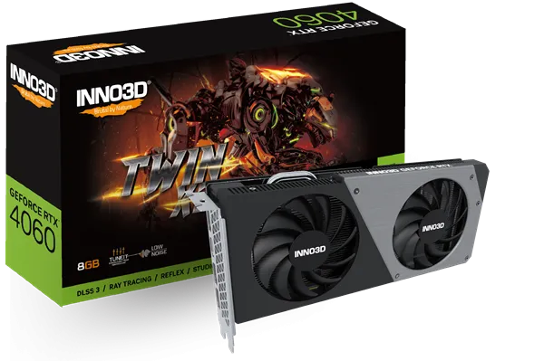 INNO3D GeForce RTX 4060 Twin X2 8GB/128bit, GDDR6, HDMI, 3xD