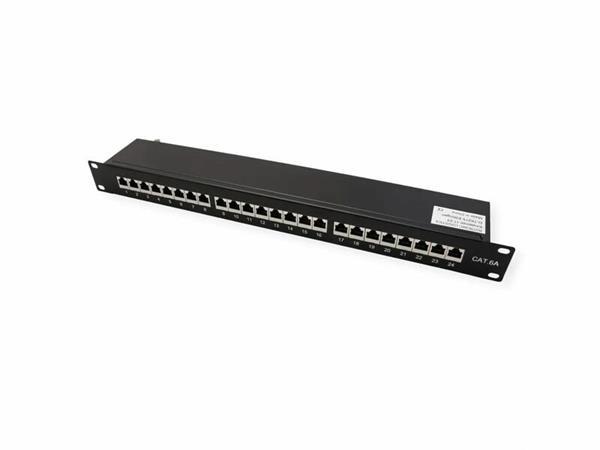 Value 19" Patch panel 24port cat.6a, tienený s uzemnením, ce