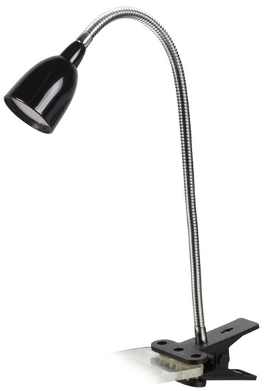 Solight LED stolná lampička, 2,5W, 3000K, clip, čierna farba