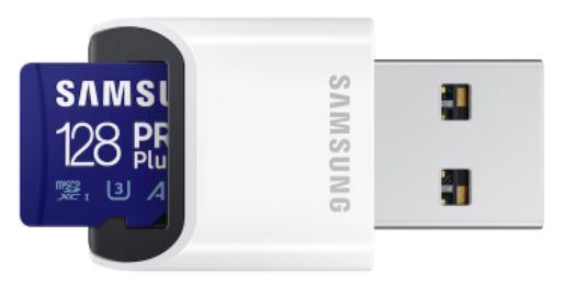 128 GB . SDXC karta Samsung PRO Plus 2023 Class 10 + USB ada