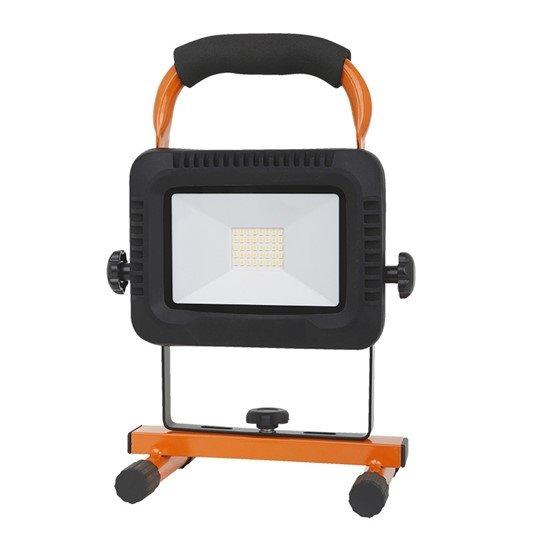 Solight LED reflektor, 20W, prenosný, nabijací, 1600lm, oran