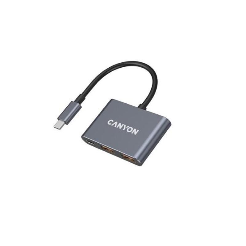 Canyon DS-3, USB-C Hub, 3 porty, 2xUSB-A 10Gbps, 1xUSB-C 10G