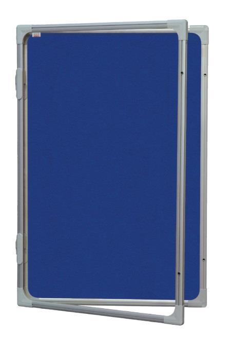 Vitrína s vertikálnym otváraním 120x90cm, filcový modrý vnútro, so zámkom