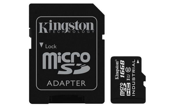 16 GB . microSDHC karta Kingston Industrial C10 A1 pSLC Card