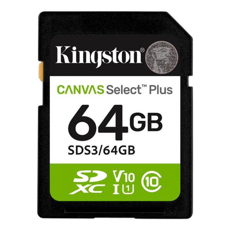 64 GB .SDXC karta Kingston Canvas Select Plus SD U1, V10 (r1