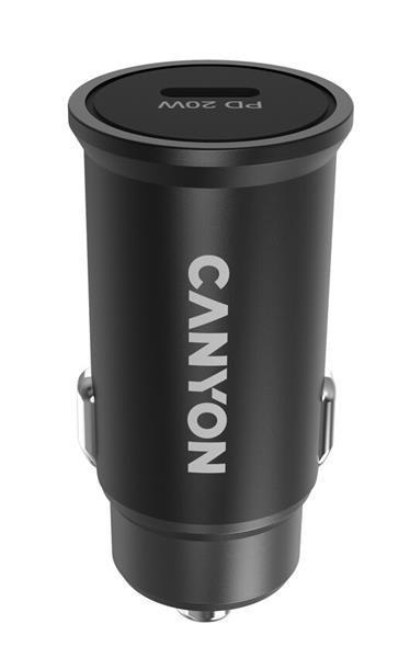 Canyon C-20, vysokorýchlostná autonabíjačka, 1xUSB-C, 20W PD