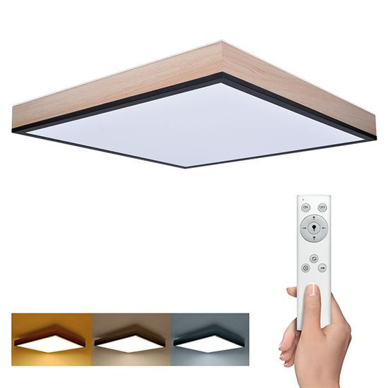 Solight LED ceiling lighting with remote control, square, wo