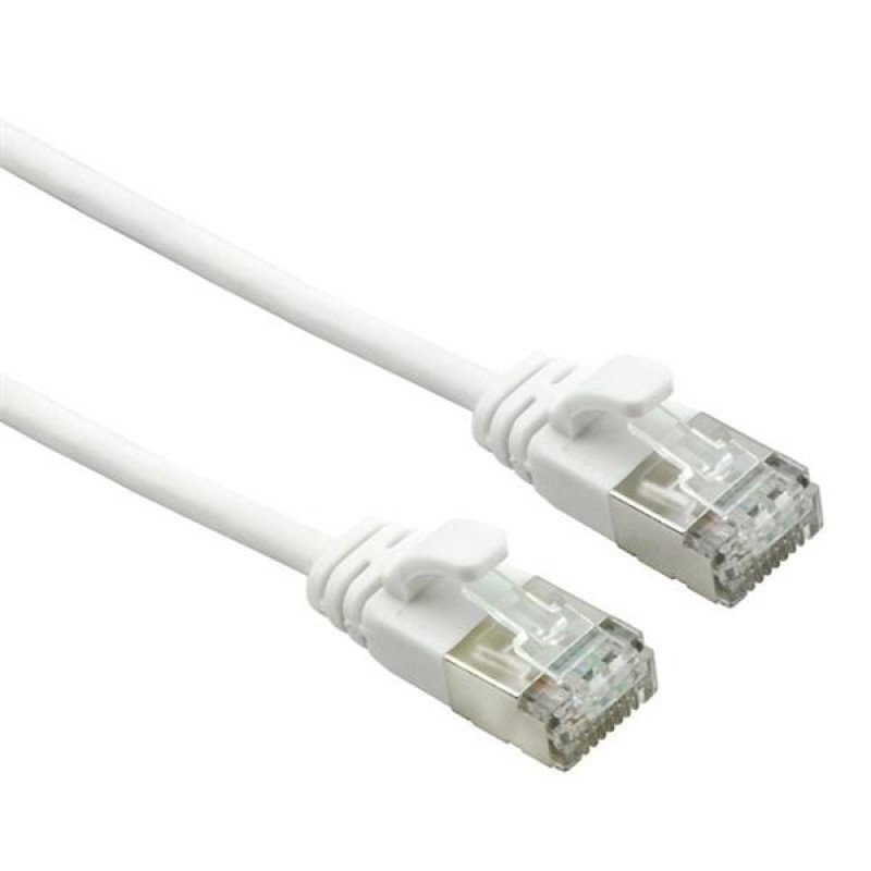 Roline U/FTP patch kábel 0,15m cat6a slim, super flex, biely