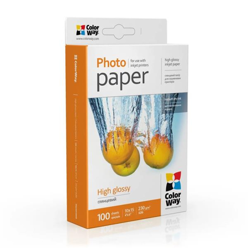 ColorWay Fotopapier Vysoko lesklý 230g/m2,100ks,10x15