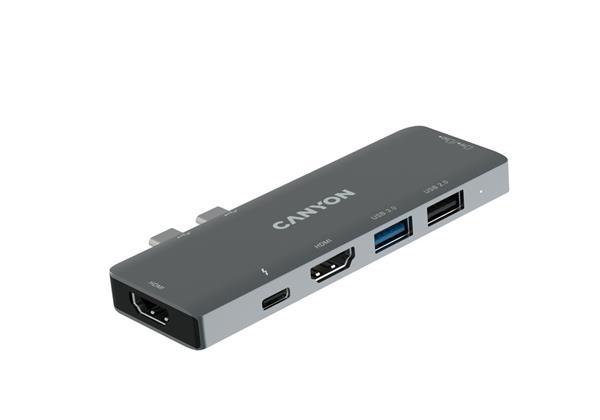 Canyon DS-5, 7v1 hub pre MacBook, USB-C Power delivery, 1xUS
