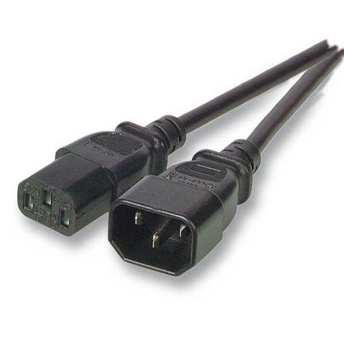 Kábel sieťový 230V predlžovací, C13 - C14, 2m, 0.75mm2, 10A,